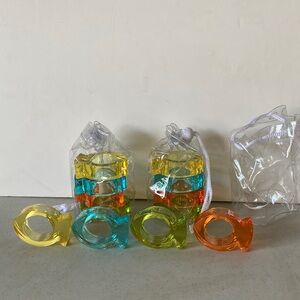Colorful Fish-Shaped Napkin Rings Set